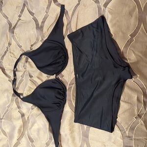 Victoria's secret Black Boy Shorts Halter Bikini